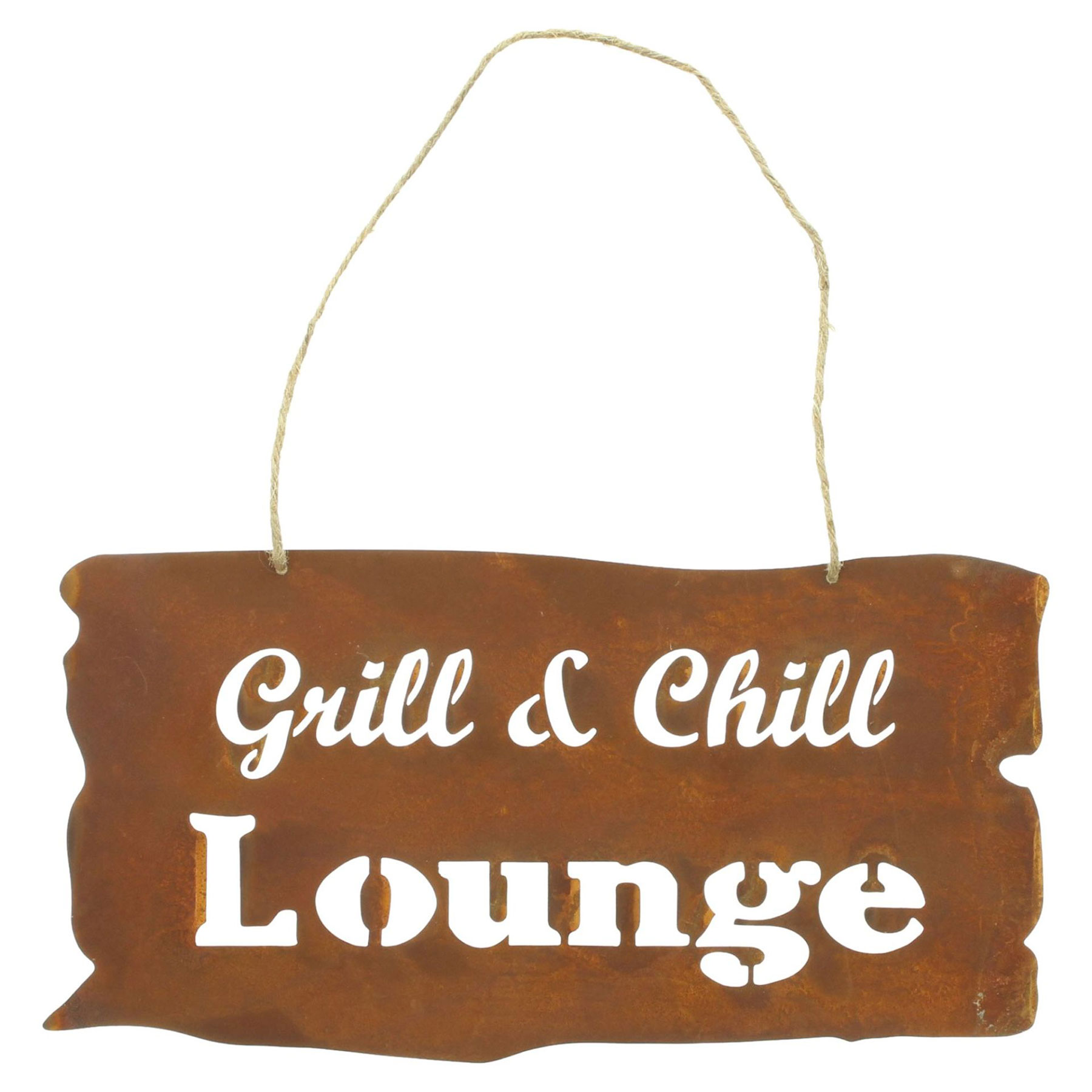Rostschild Grill Lounge Gartenbild Eisen Wandbild Deko Terrasse Balkon Garten