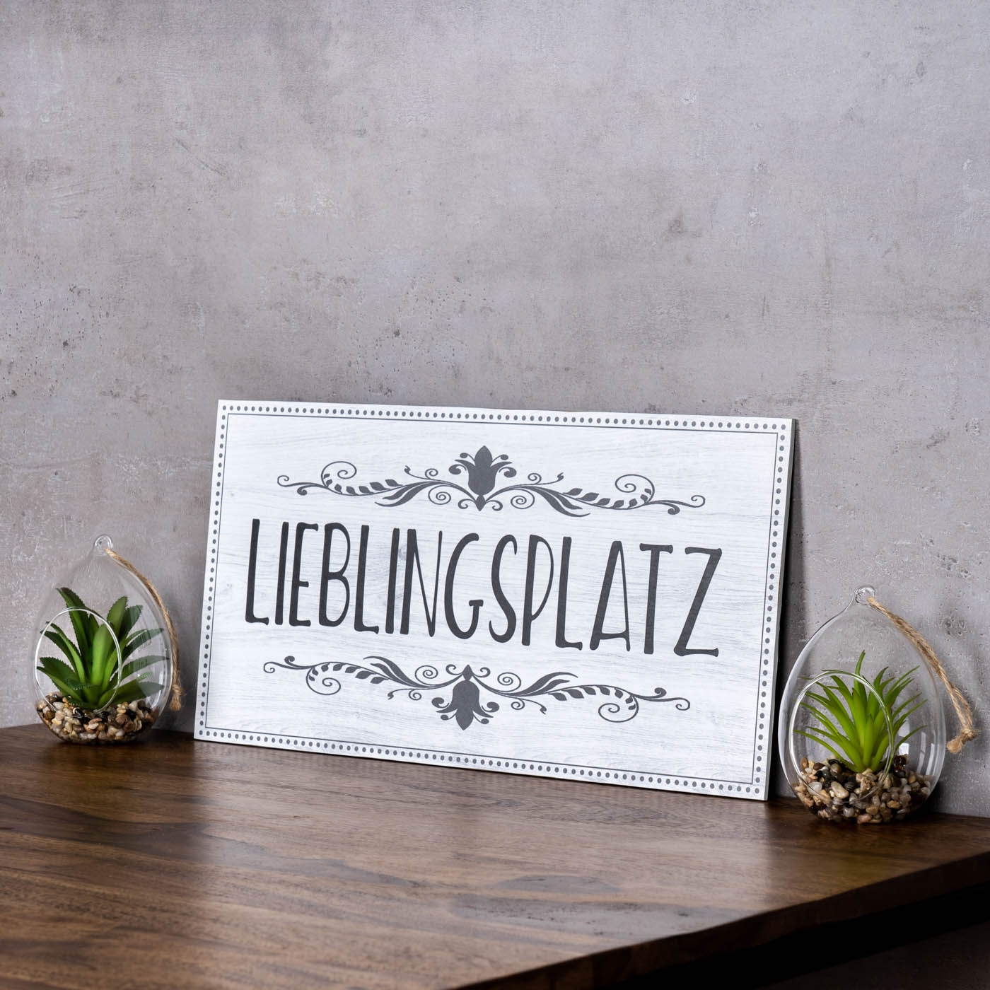 Wandbild 40x20cm Lieblingsplatz Spruch Deko Wandschild Bild Wanddeko Schild