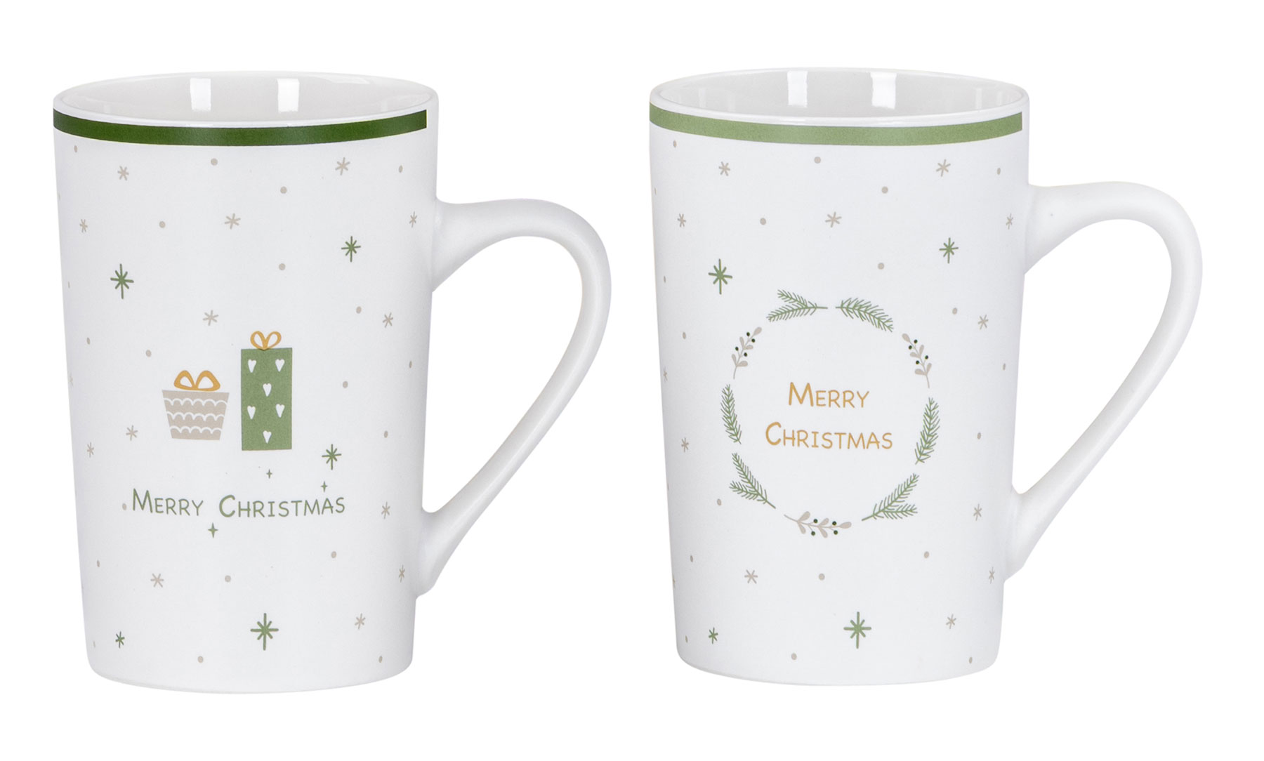 Tassen Set Weihnachten 2er Porzellan Kaffeebecher Merry Christmas Motiv Geschenk