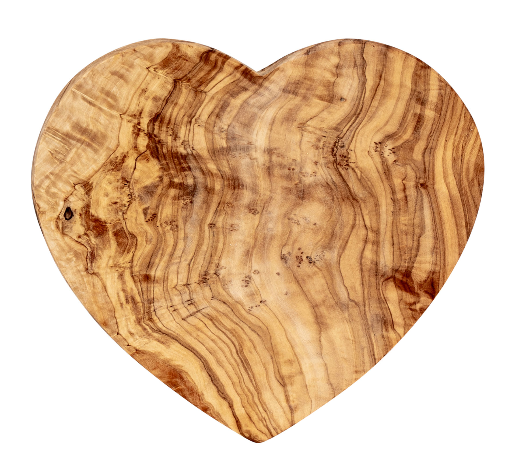 Holzbrett Schneidebrett Olivenholz ca. 23x24cm Herz Holz Tischdeko Unikat