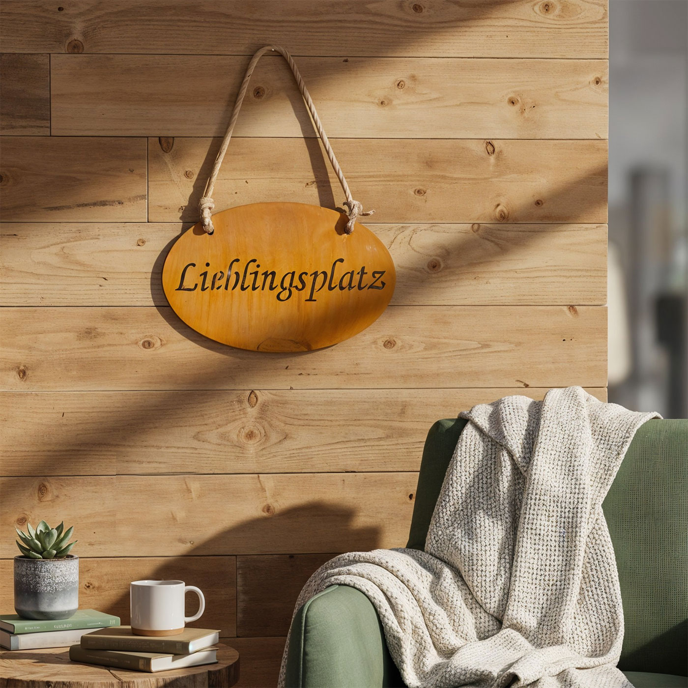 Gartenschild Lieblingsplatz L30cm Edelrost Garten-Deko Schild Türschild Wandbild