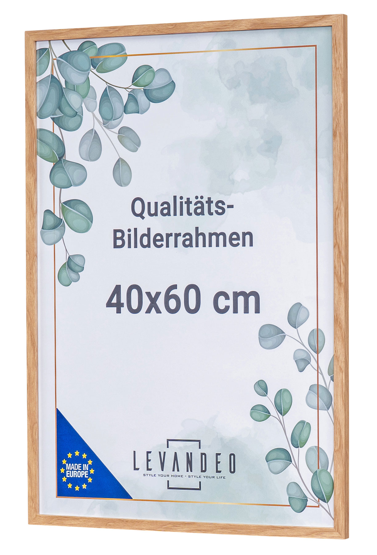 Bilderrahmen Natur Eiche Optik 40x60 Made in EU Posterrahmen Portrait Fotorahmen