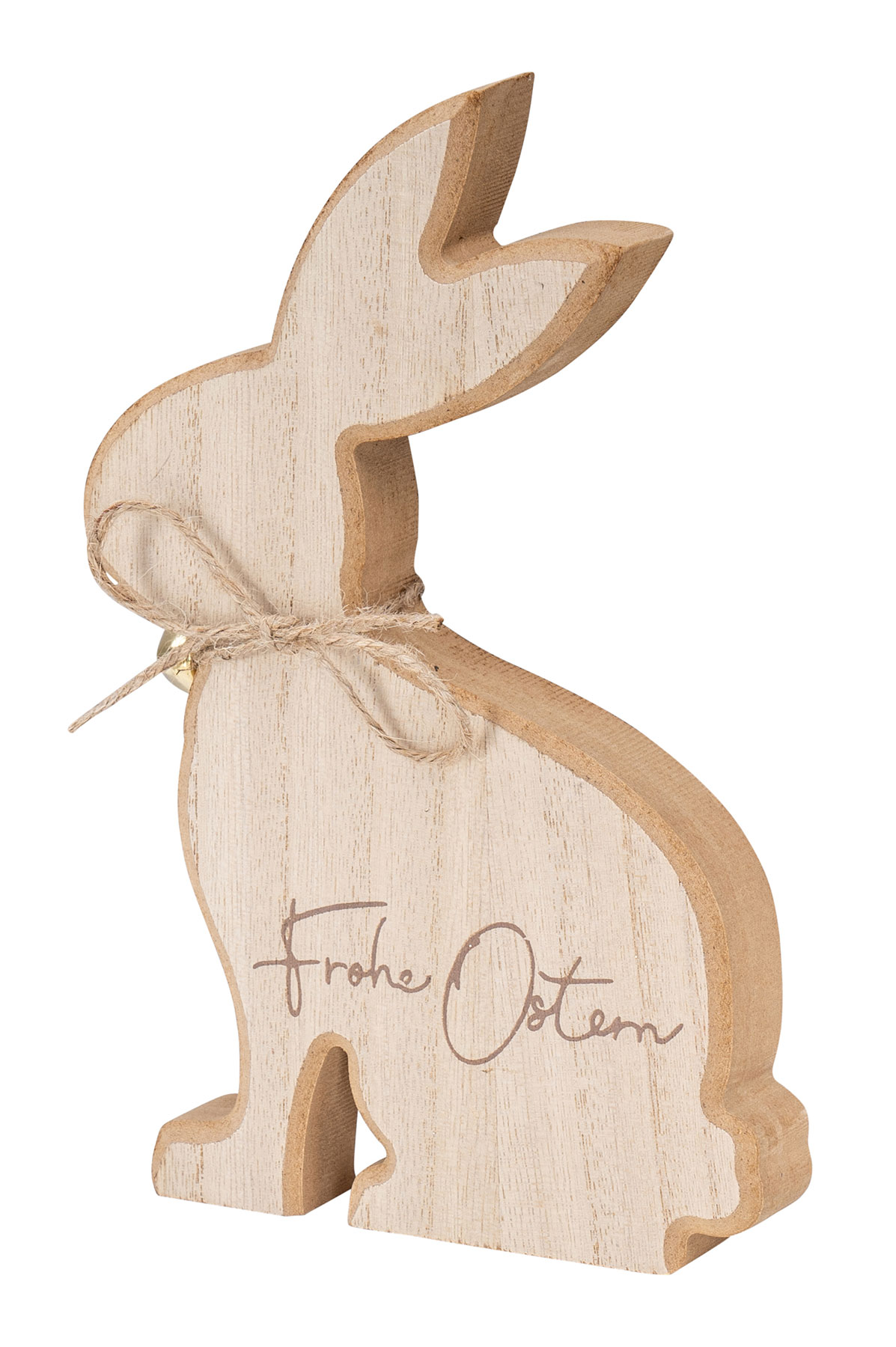 Osterhase Frohe Ostern Deko Hase H20cm MDF Holz Natur Figur Tischdeko Frühling