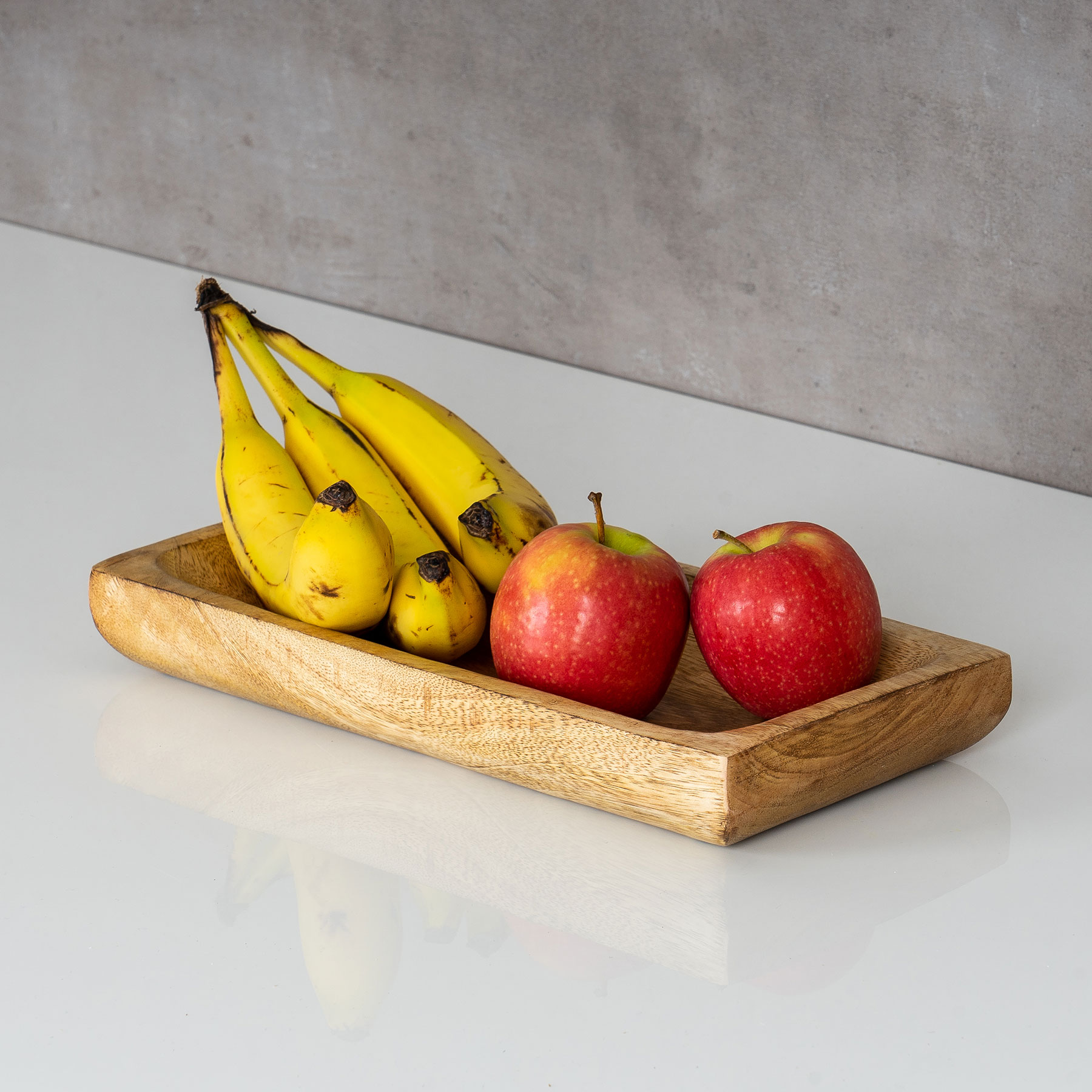 Tablett Holzschale Mango 31x15 cm Tischdeko Obstschale Dekoschale