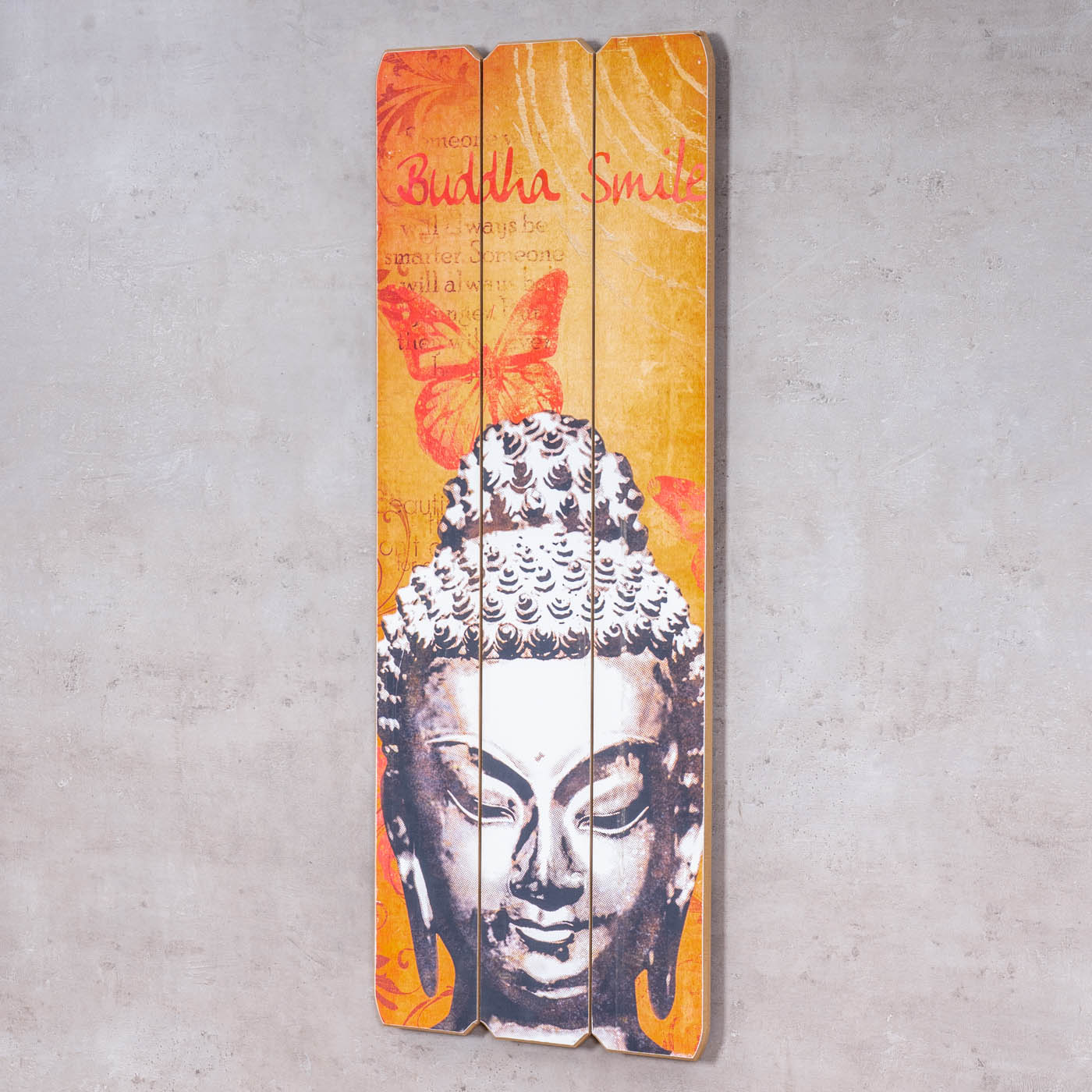 Buddha Wand Deko 30x80cm Holzbild Wandbild Holzdeko Schild Wanddeko