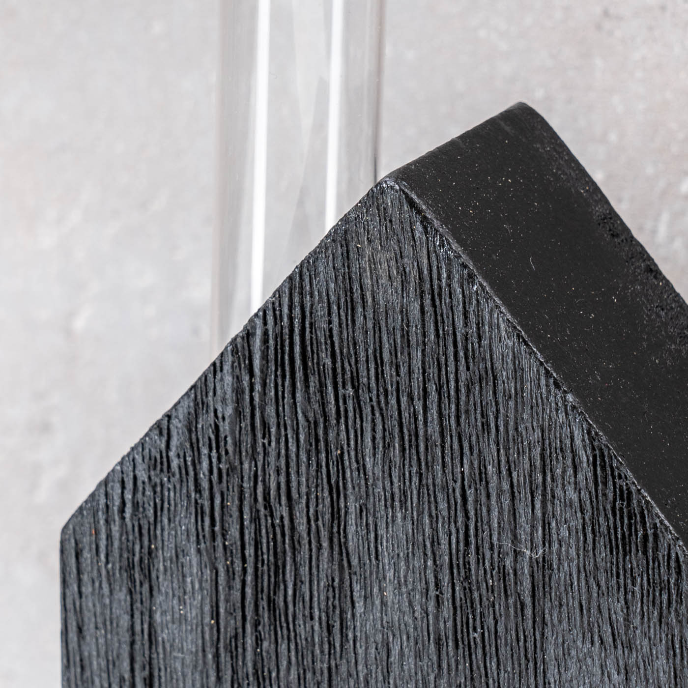 Haus Vase Reagenzglas H20cm Mangoholz Schwarz Glas Tischdeko Wohnzimmer Deko