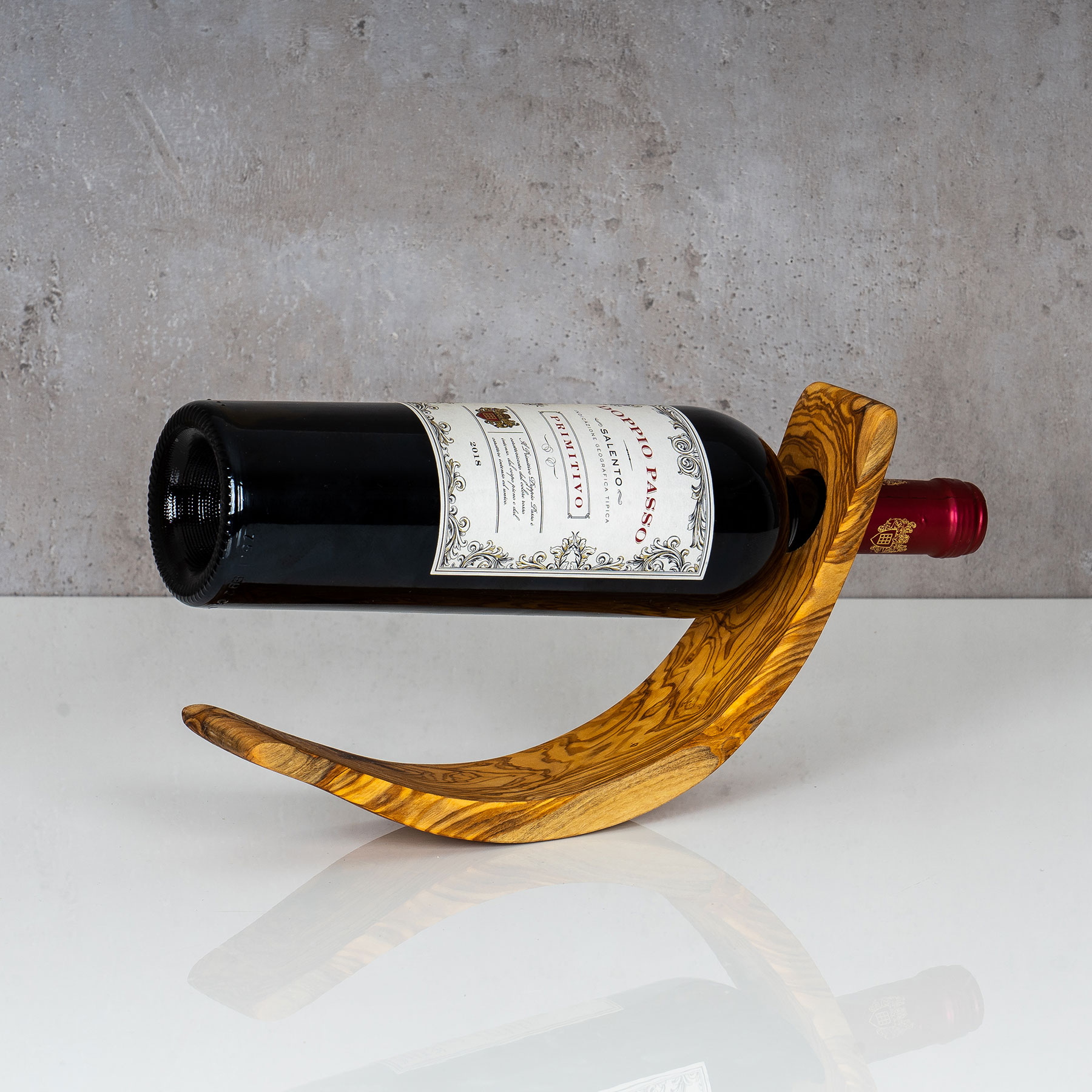 Weinflaschenhalter ca. H28cm Olivenholz Weinhalter Flaschenhalter Holz Tischdeko