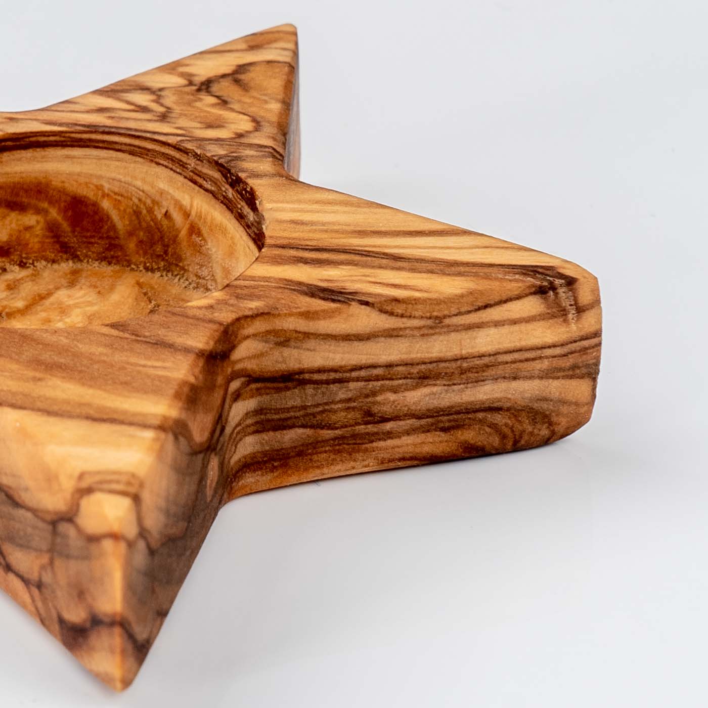 3er Set Teelichthalter Olivenholz Stern Natur Kerzenhalter Holz Tischdeko Unikat