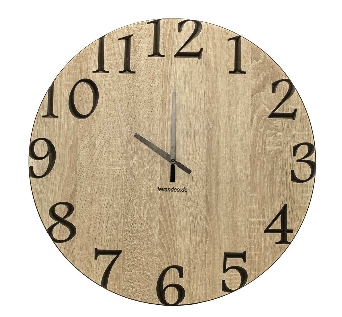 Wand-Uhr Holz 60cm Sonoma Eiche Deutsche Herstellung klassisch Marke