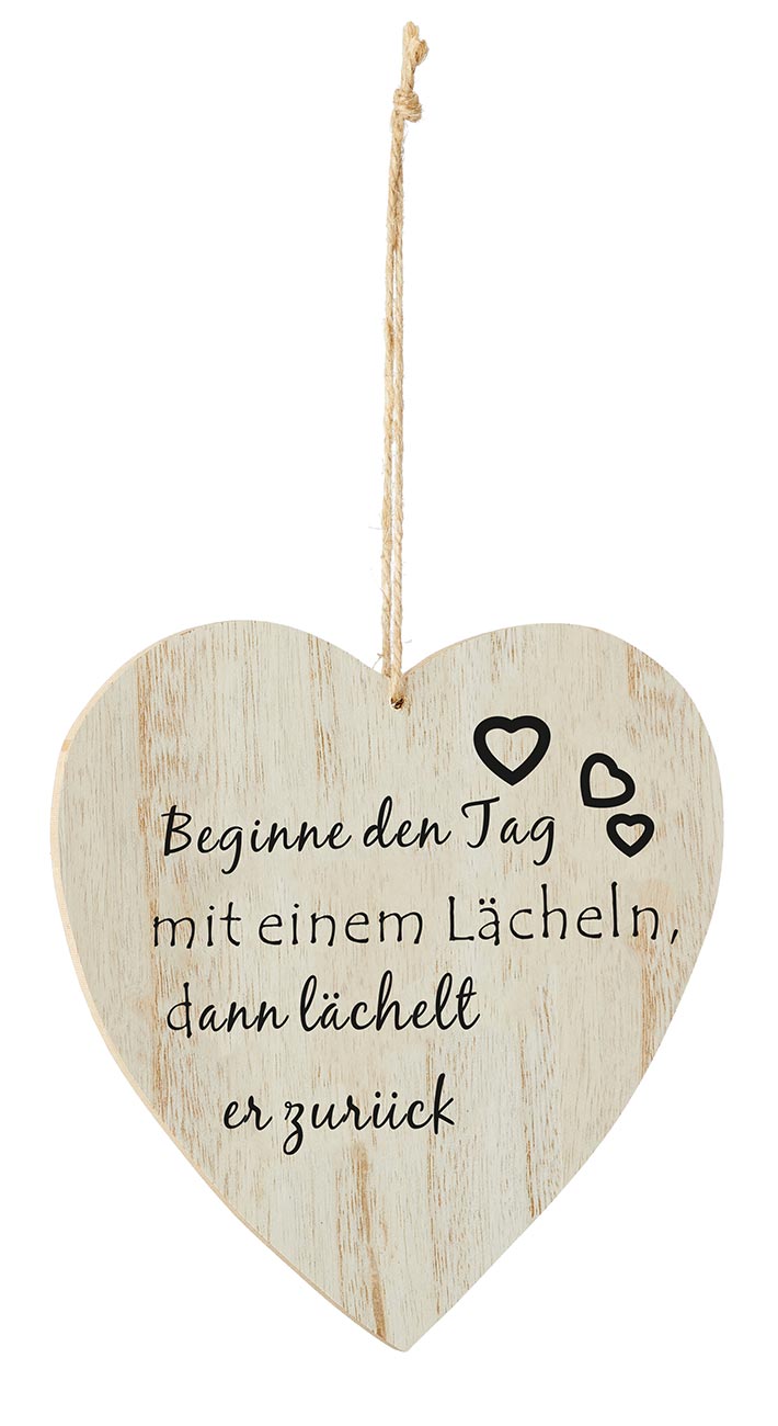 3er Set Deko-Herz Holz Sprüche 17,5x17cm Liebe Love Wanddeko Aufhänger Wandbild
