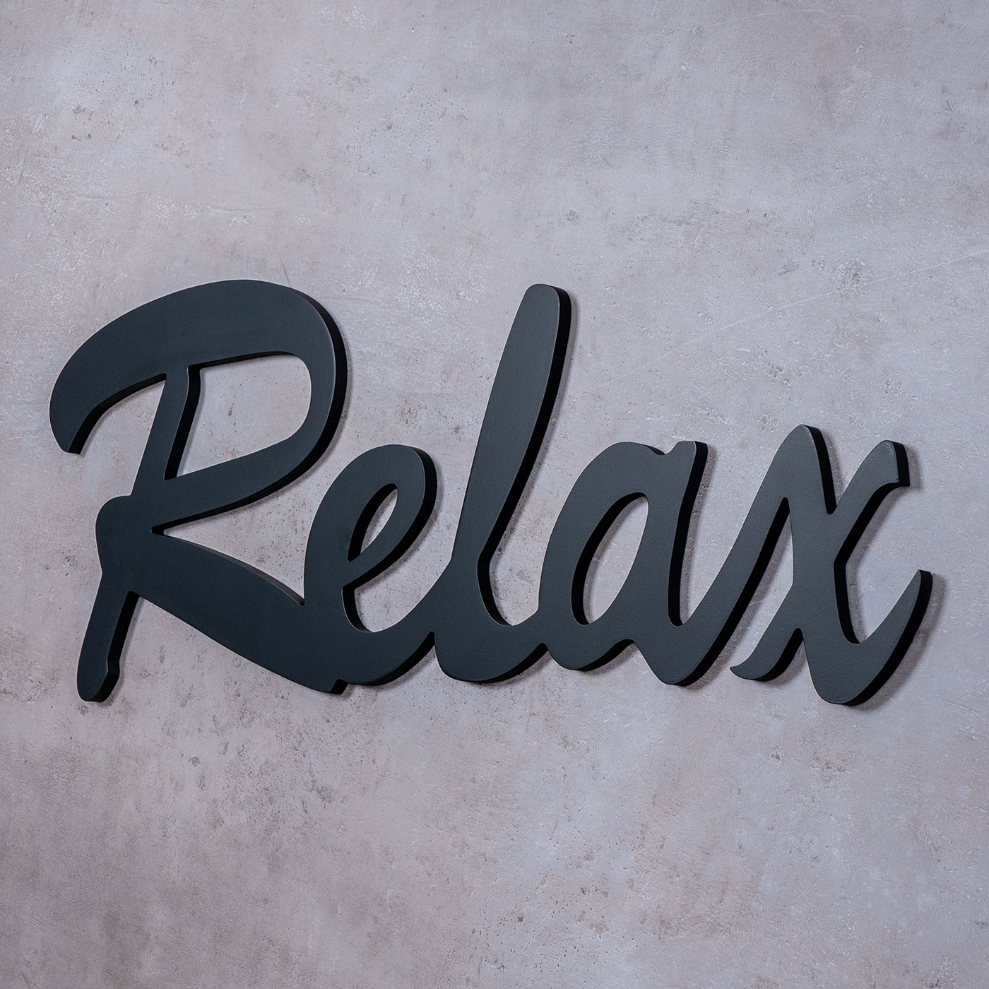 XXL Schriftzug Relax 74x29cm Schwarz Holz Wandbild Wanddeko Buchstaben Deko