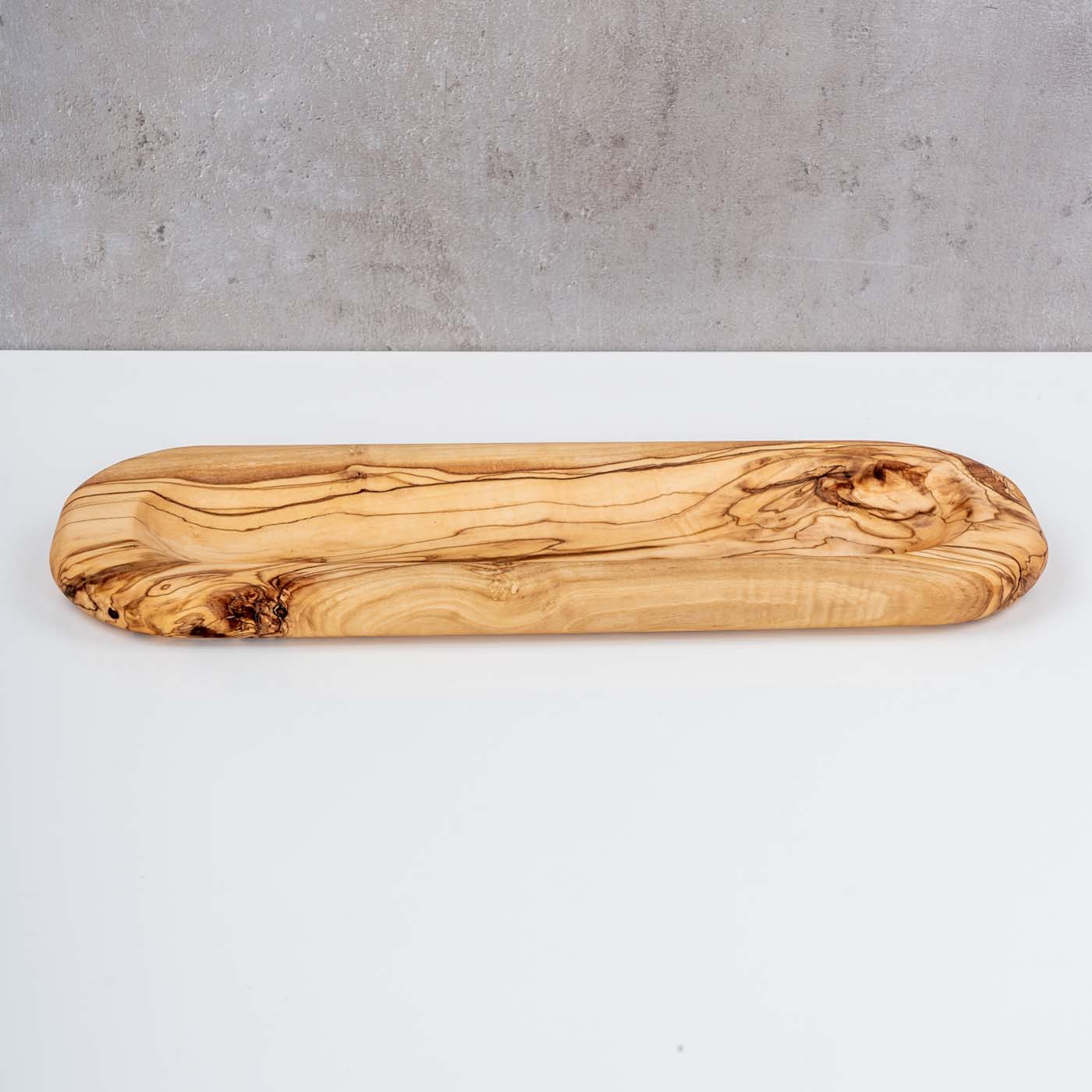 Tablett Holz 33x12cm Olivenholz Ablage Natur Unikat Organizer Küche Tischdeko