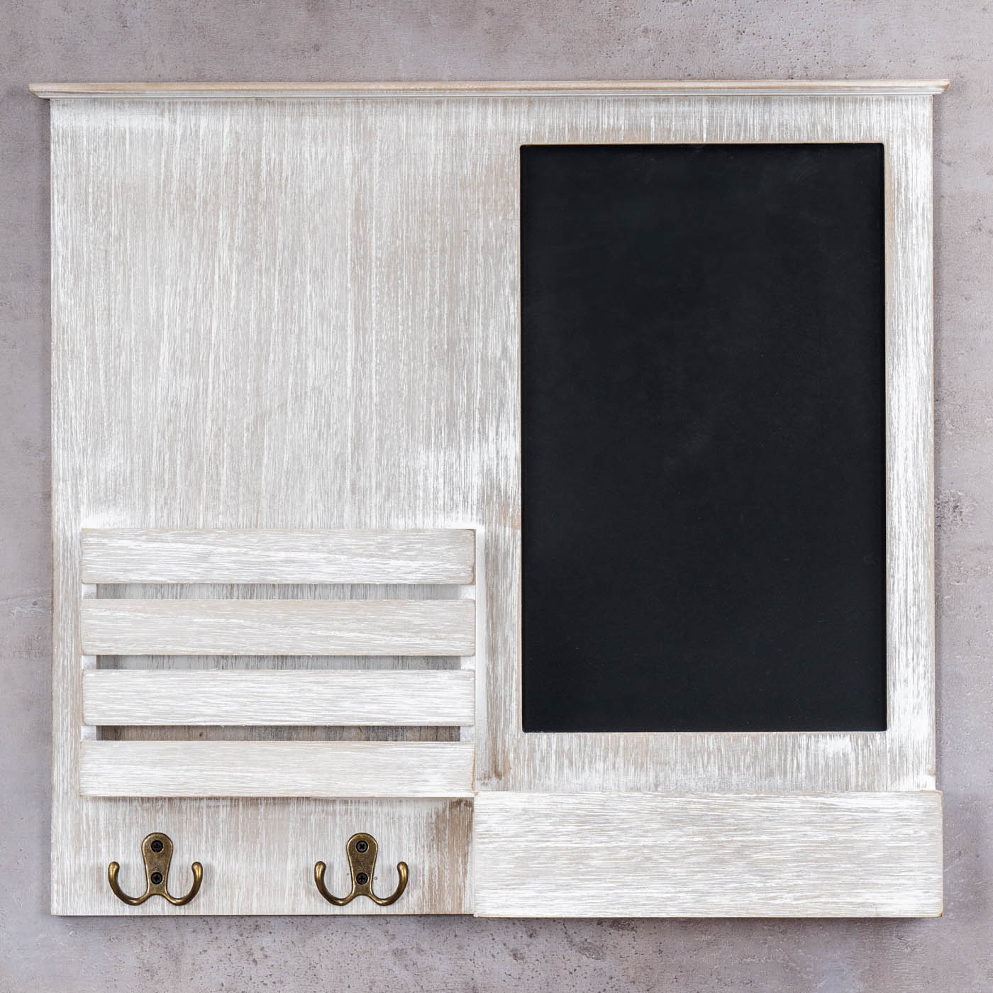 Memoboard Organizer Holz B x H x T: 57x47x6cm Kreidetafel Garderobe Shabby Chic