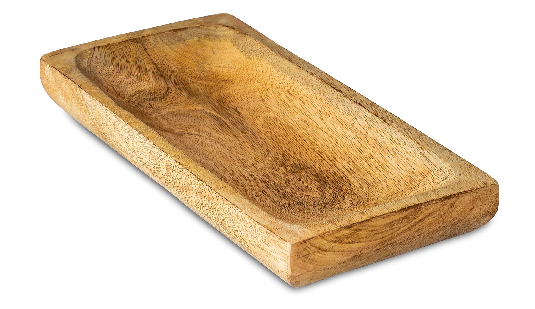 Tablett Holzschale Mango 31x15 cm Tischdeko Obstschale Dekoschale