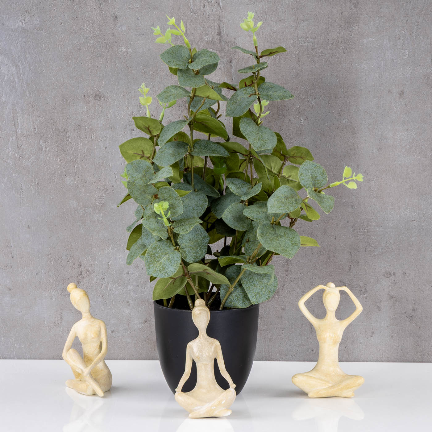 3er Set Yoga Deko Frau Figur Beige Dekofigur Yogapose Geschenk Skulptur Wohndeko