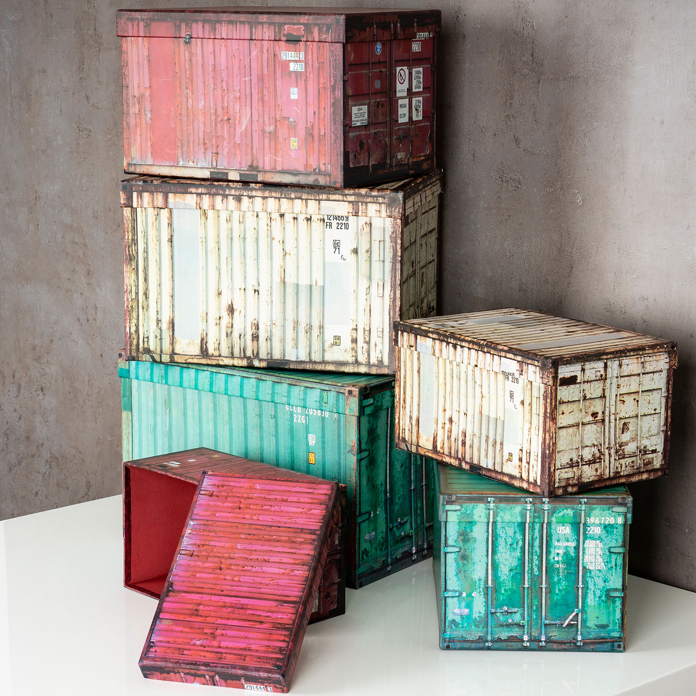 Aufbewahrungsbox 6er Set Boxen Aufbewahrung Geschenkbox Container Industrial