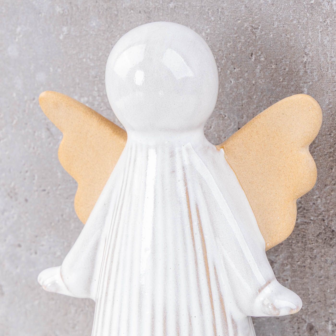 Deko Engelfigur H17cm Porzellan Weiß Schutzengel Weihnachtsdeko Tisch Aufsteller