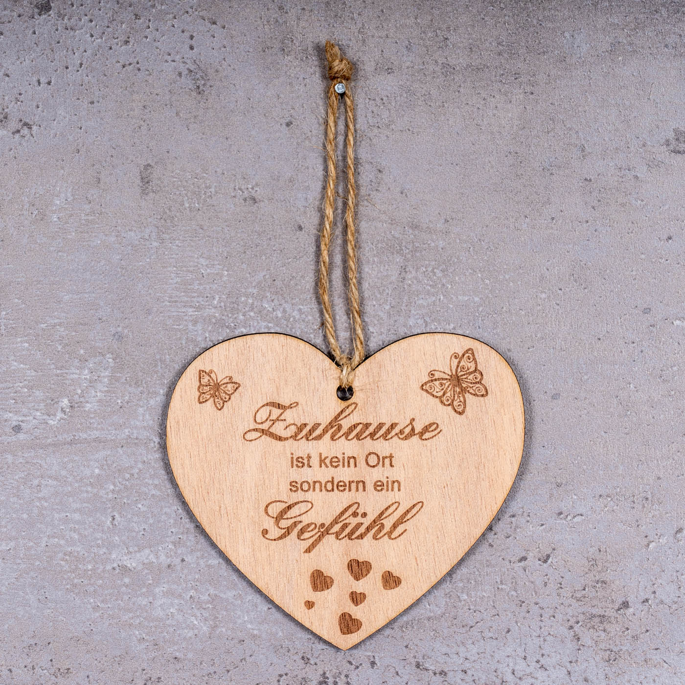 Herz 9x10cm Birkenholz Sprüche Familie Zuhause Liebe Deko Holz Anhänger Geschenk