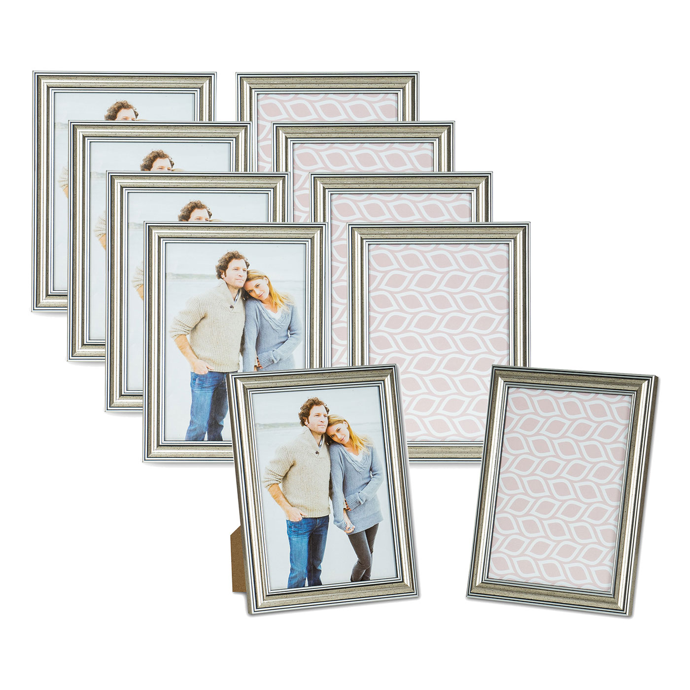 10er Set Bilderrahmen 13x18cm Fotorahmen Silber Antik Portraitrahmen Glas