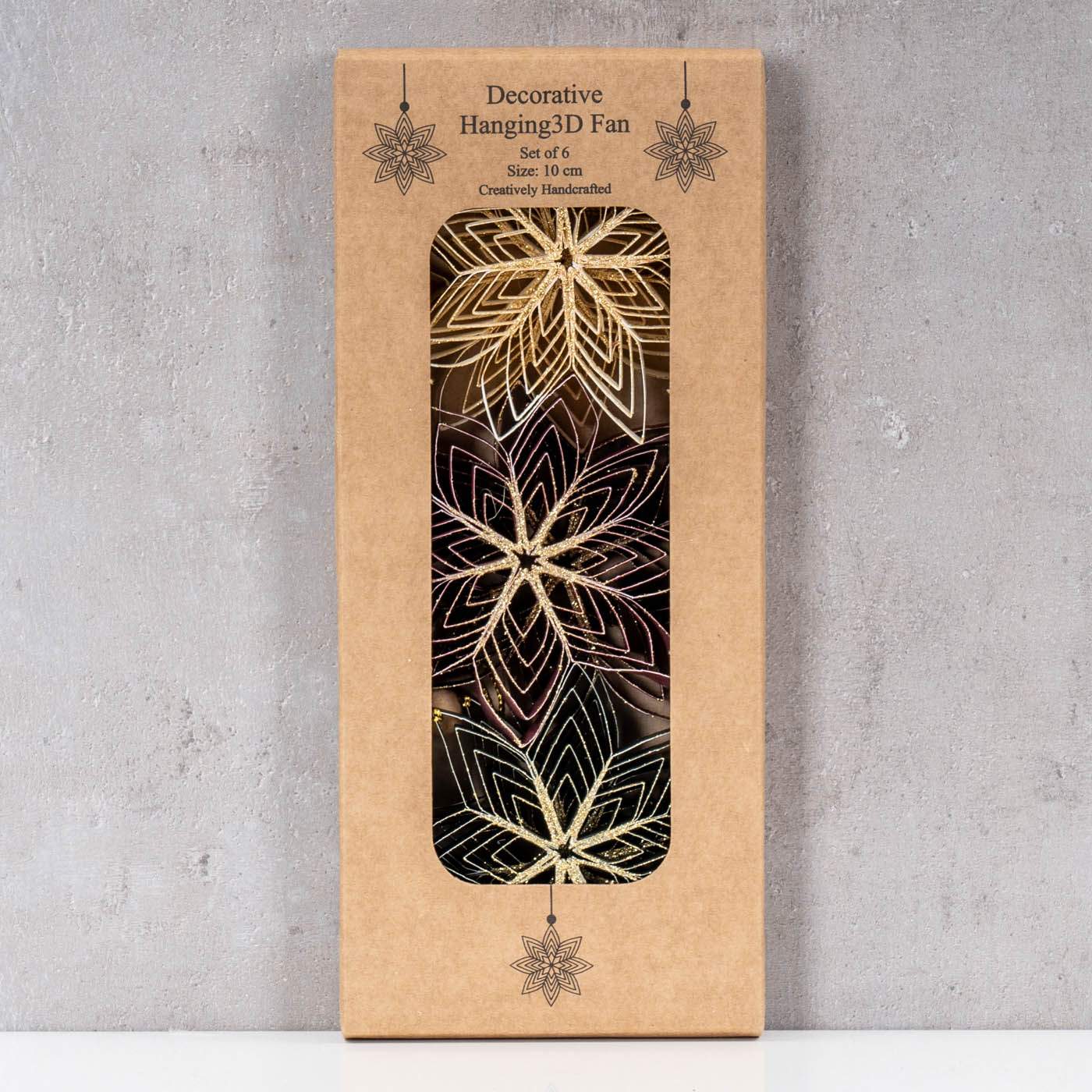 6er Set Weihnachtsstern 10cm Papier Anhänger Rot Grün Weiß Weihnachtsdeko Stern