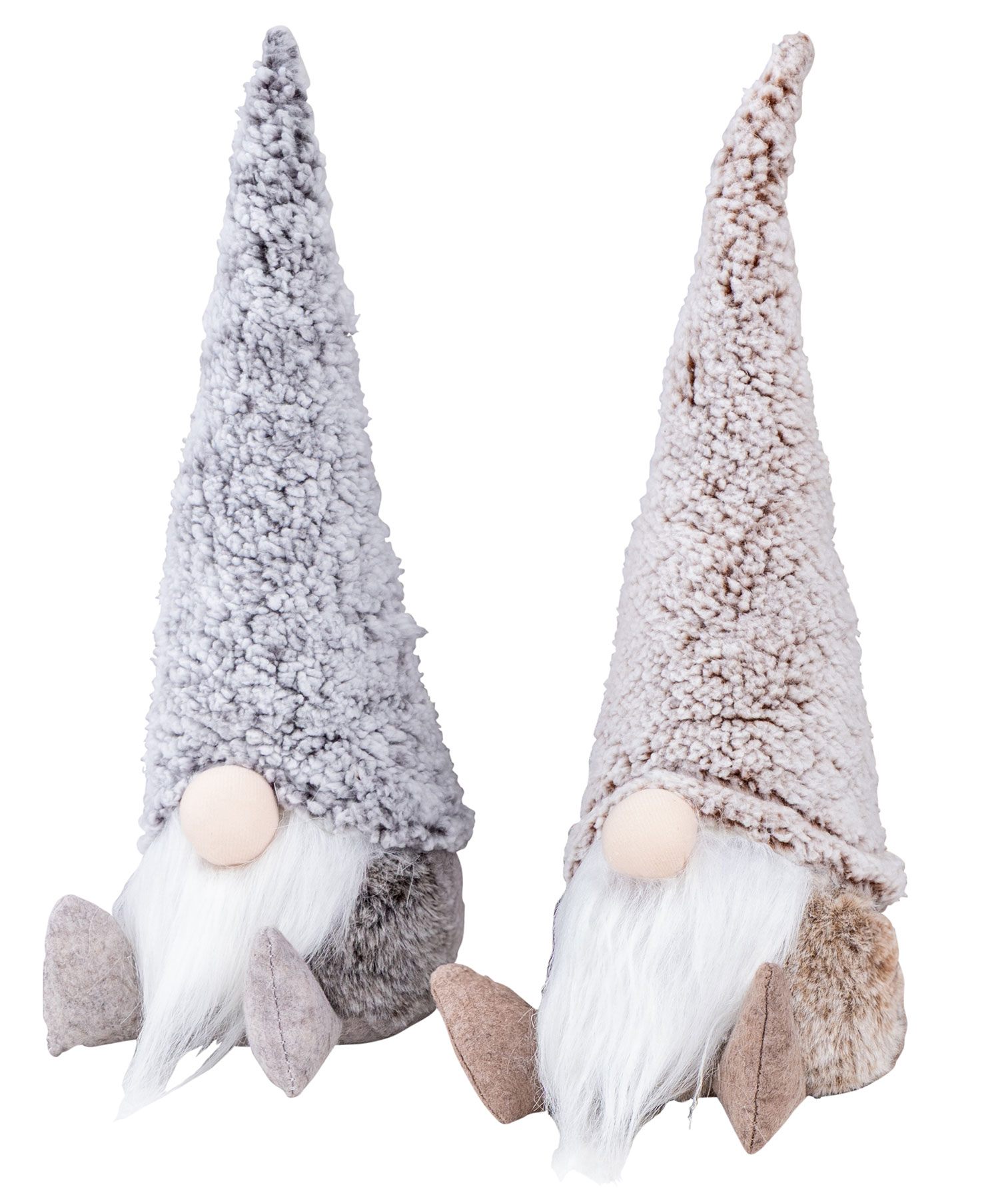 2er Set Wichtel Deko Figuren H40cm Grau Braun Weihnachten Zwerg Weihnachtsdeko