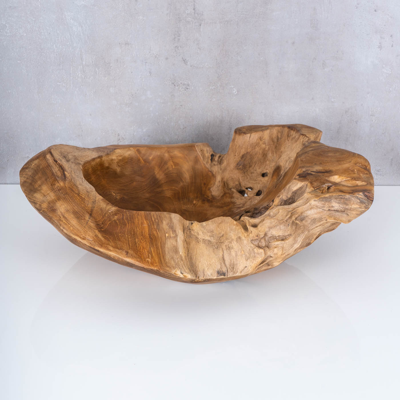 Schüssel Schale Teakholz 50cm Teak Massiv Holz Obstschale Holzschale Dekoschale