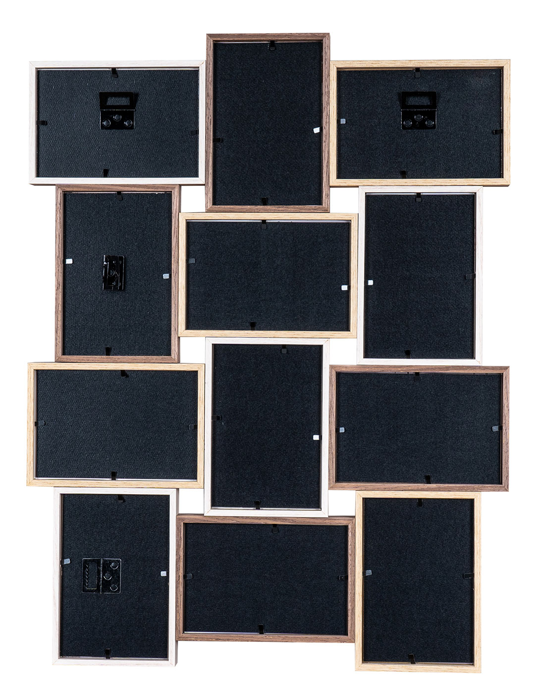 Bilderrahmen Collage BxH 59x45cm 12 Fotos 10x15cm Natur Eiche Holz Glas Galerie