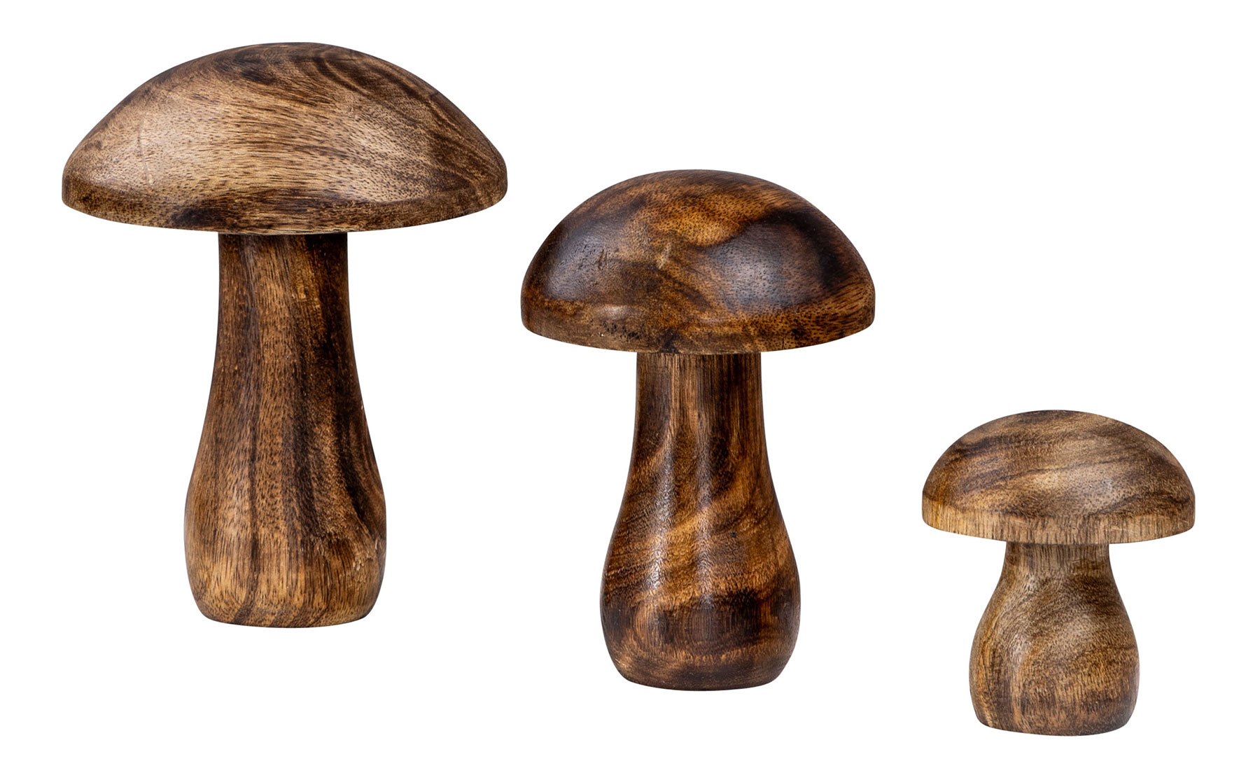 3er Set Deko Aufsteller Pilz Holzdeko Mango Braun Tischdeko Herbst Herbstdeko