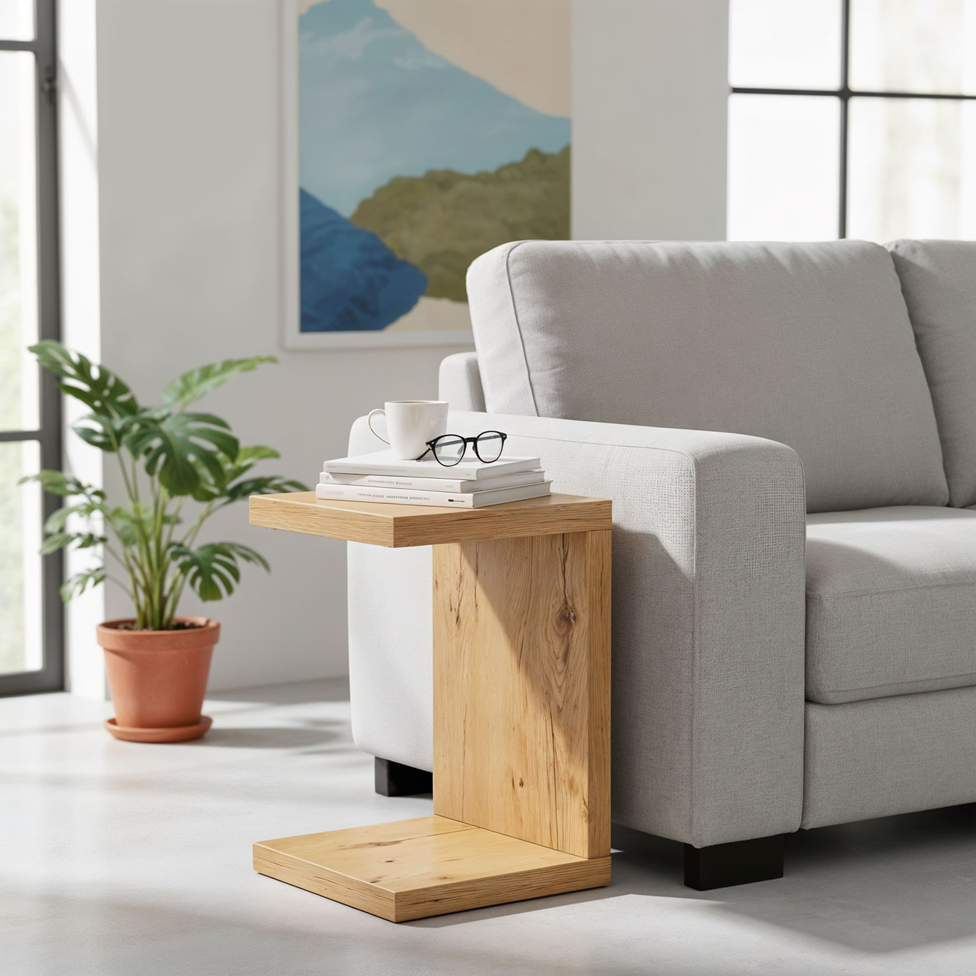 levandeo Couchtisch Coco Holz 32x32x50cm Wildeiche Tisch Beistelltisch Deko