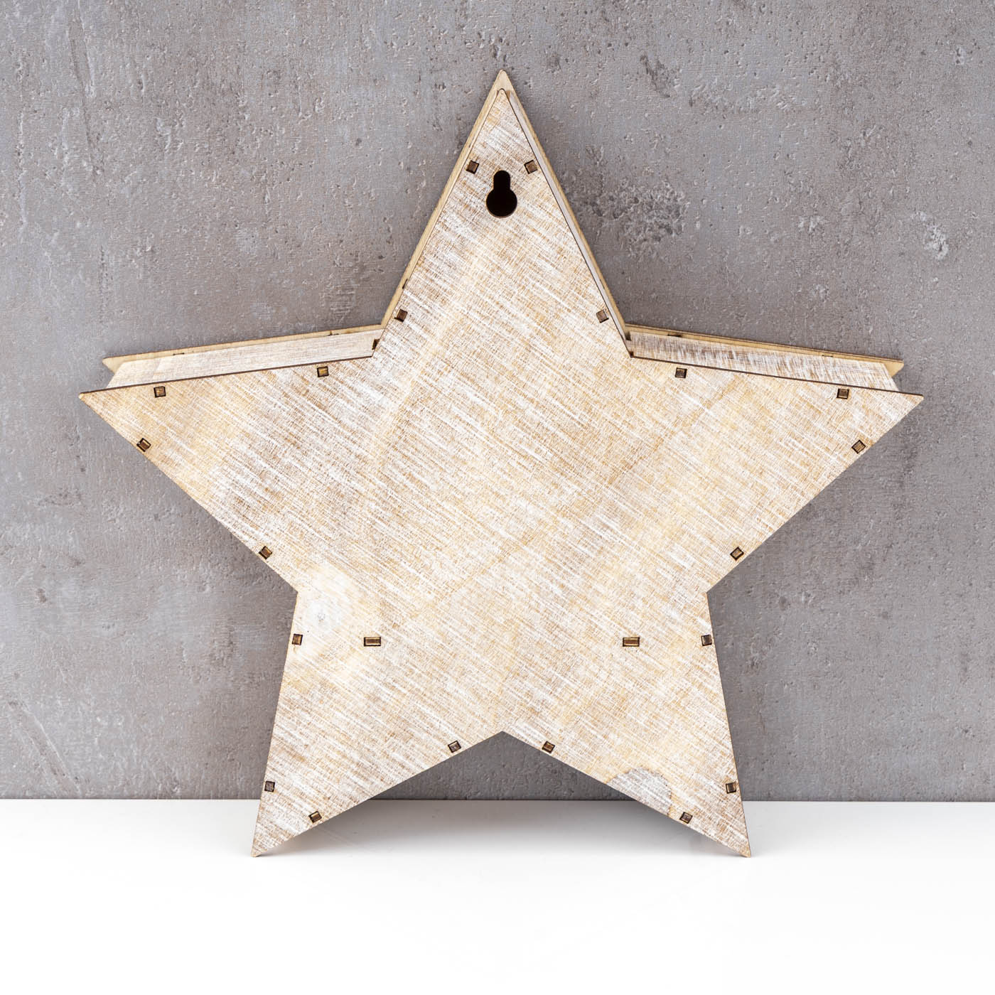 LED Stern Holz 25x25cm Deko Leuchte Weihnachten Tischdeko Weihnachtsstern Lampe