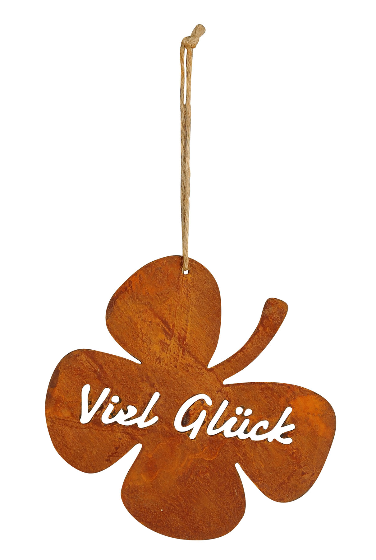 Schild Kleeblatt D18cm Glück Gartendeko Türschild Edelrost Wandbild Rostdeko