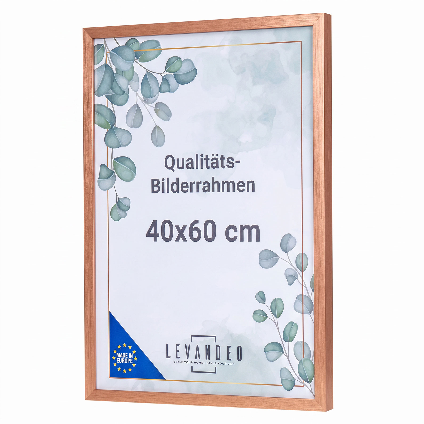 Bilderrahmen 40x60 Kupfer MDF Holz Fotorahmen Posterrahmen Wanddeko Einzelrahmen