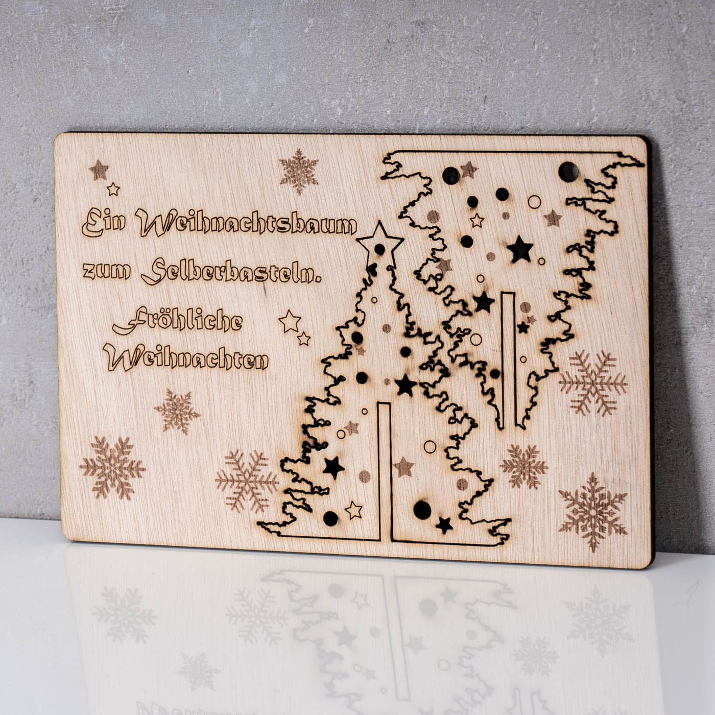 Weihnachtskarte DIY Birkenholz Weihnachtsbaum Weihnachten Holzkarte Aufsteller
