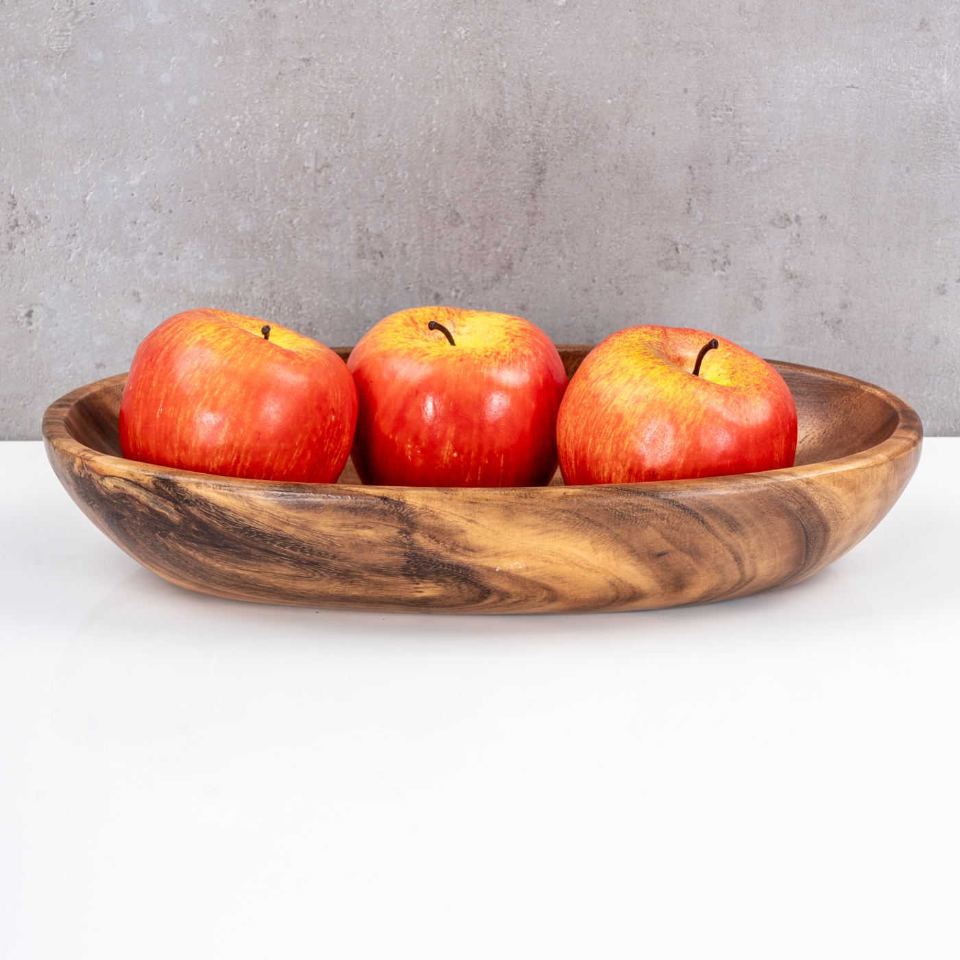Ovale Schale aus Holz 30cm Holzschale Schüssel Akazie Schale Obstschale Tablett