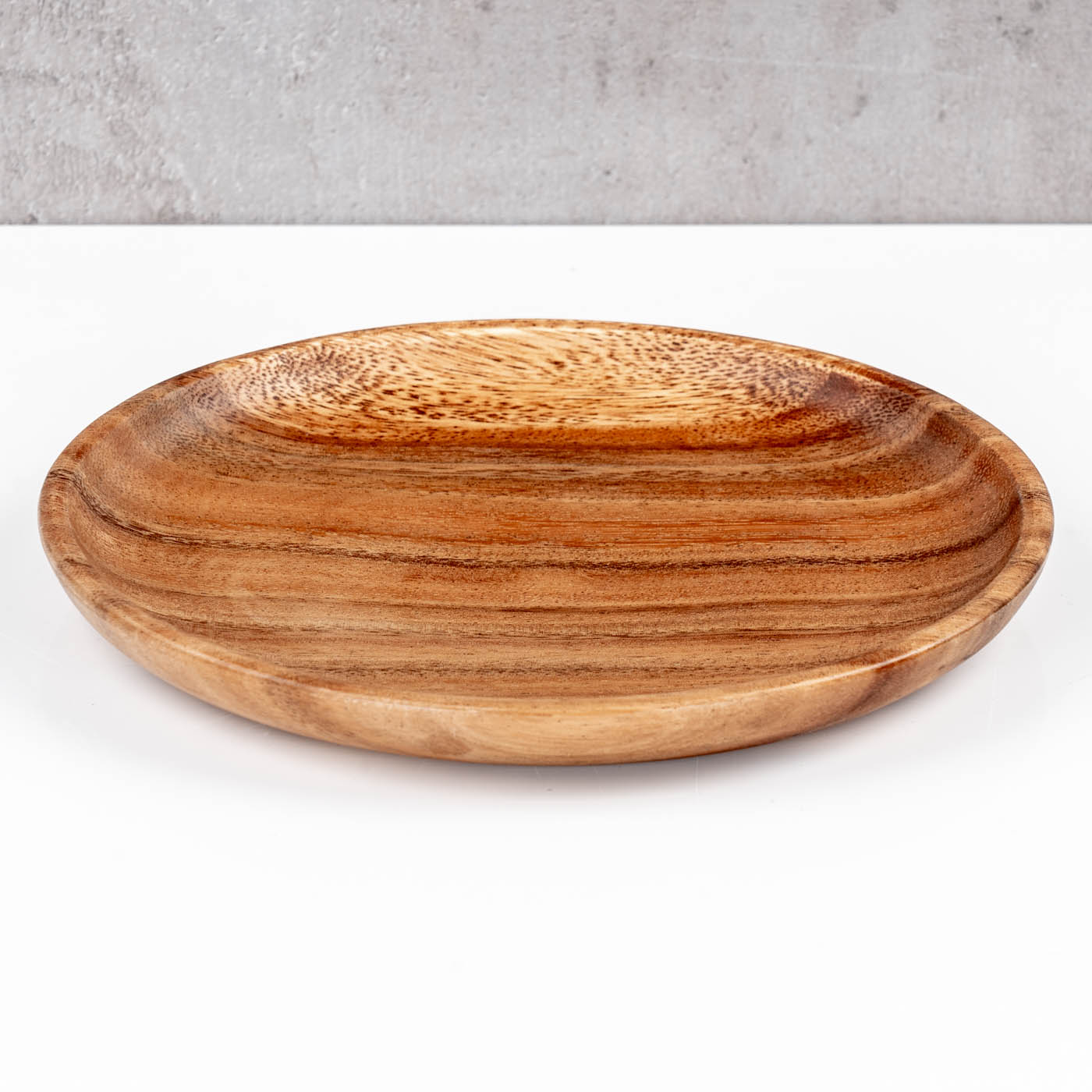 4er Set Runde Teller Akazie Ø20cm Holzteller Snackteller Dekoteller Deko Unikat