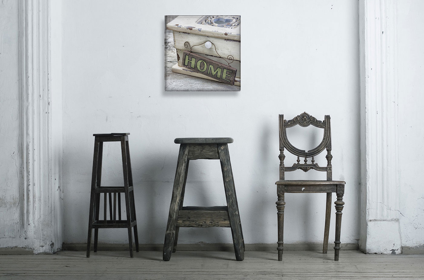 levandeo Glasbild 30x30cm Wandbild Bild Glas Home Shabby Chic Vintage Landhaus