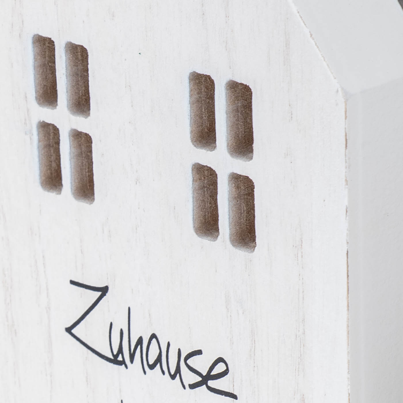 2er Set Deko Häuser Aufsteller Zuhause Spruch MDF Holz Tischdeko Natur Geschenk