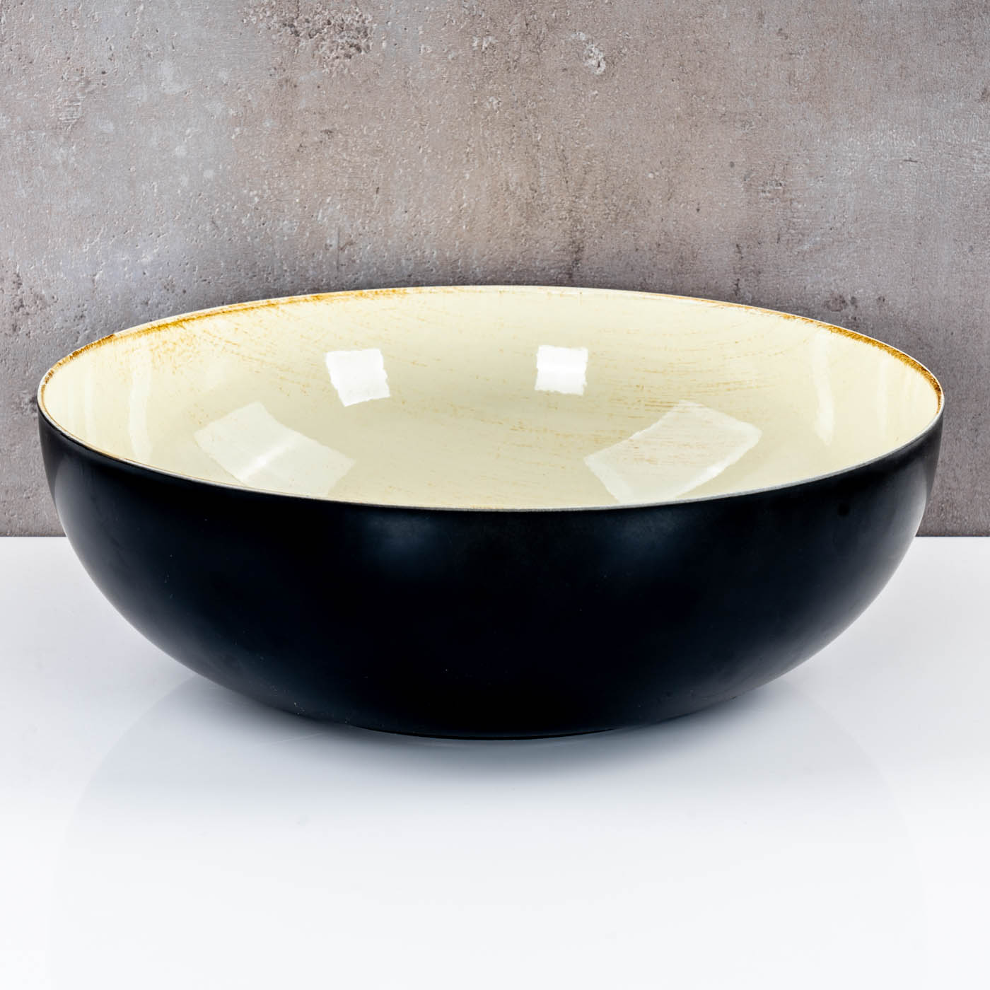 Schale Rund Ø30cm Schwarz Creme Schüssel Antik Dekoschale Tischdeko Aufbewahrung