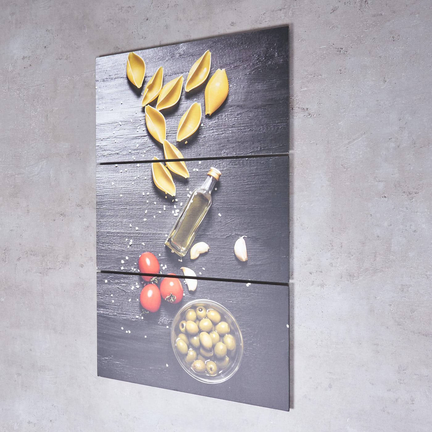3er Set Wandbild B x H 40x60cm Aluminium Dibond Pasta Küche Deko Wanddeko