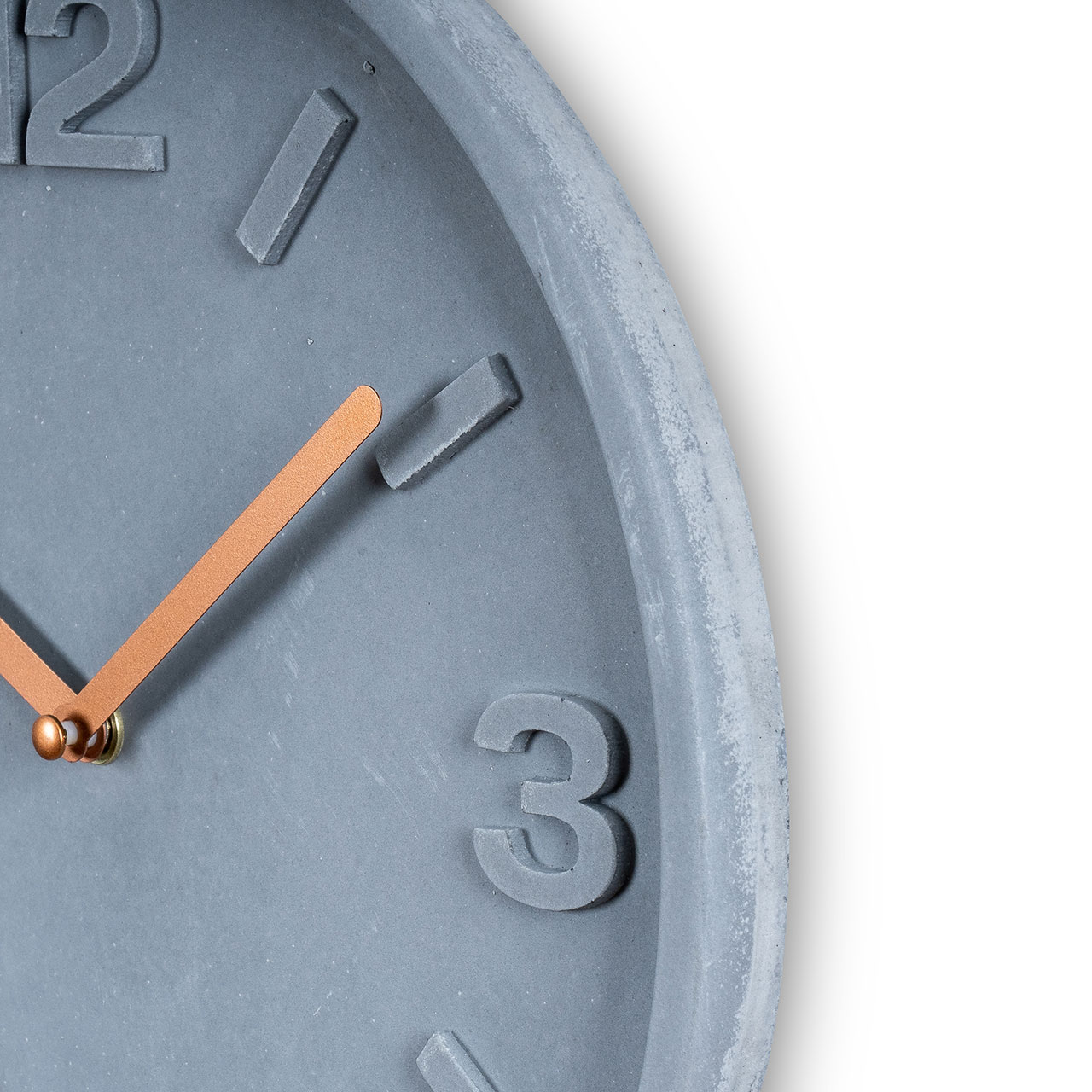 Wanduhr Beton 30cm Grau Kupfer Uhr Betongrau Wanddeko Industrie Design Wohnzimmeruhr