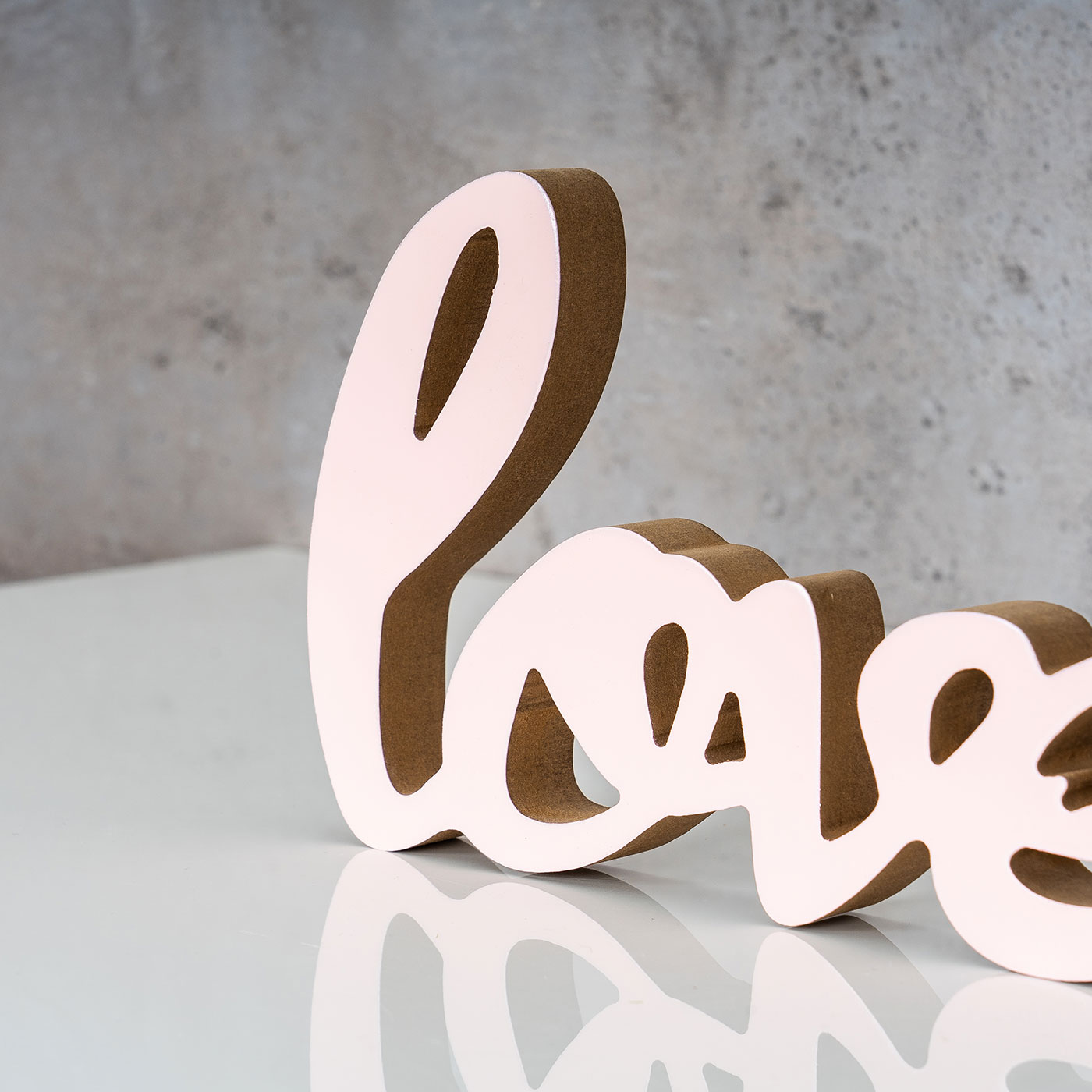 Schriftzug Love L22,5cm Pastell Rosa Holz Tischdeko Deko Aufsteller Wohndeko