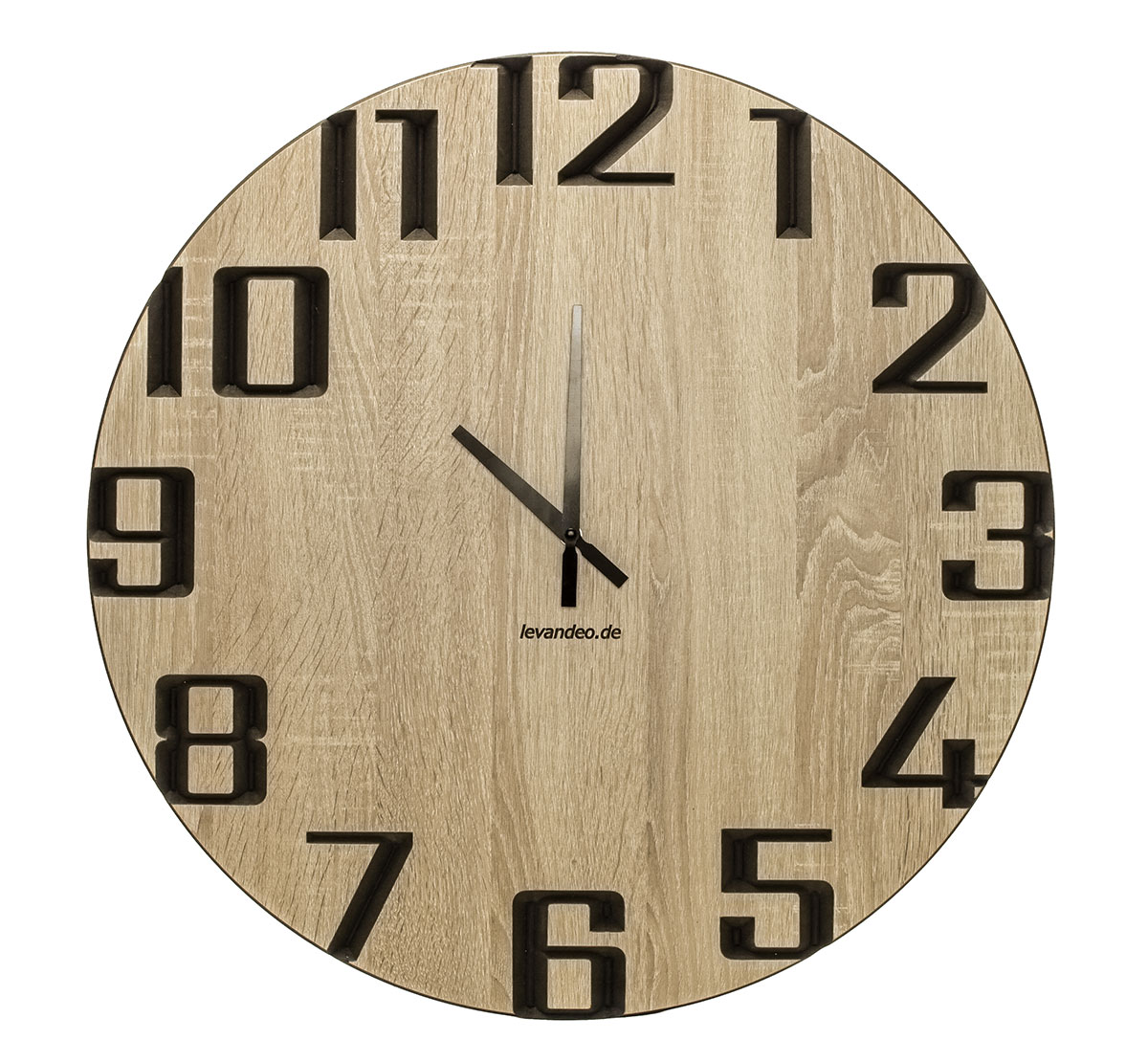 Wand-Uhr Holz 60cm Sonoma Eiche Deutsche Herstellung modern Marke