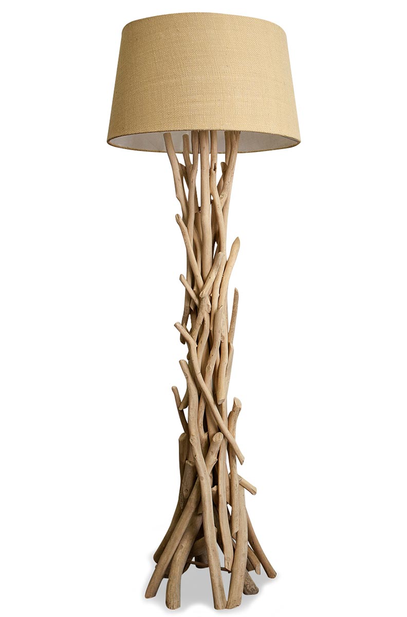 Lampe Stehlampe 155cm Holz Holzlampe Unikat natur Treibholz Leuchte