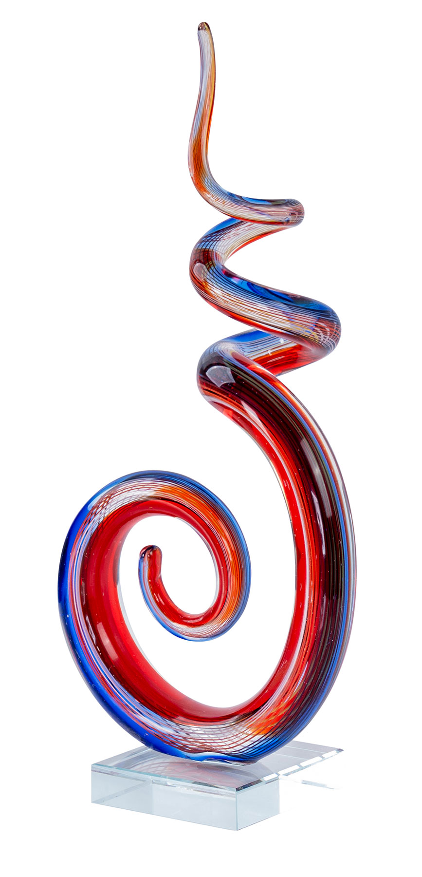 Designer Kunst Skulptur Dekofigur  34x16 cm Glas Unikat Thai Chi Glasskulptur