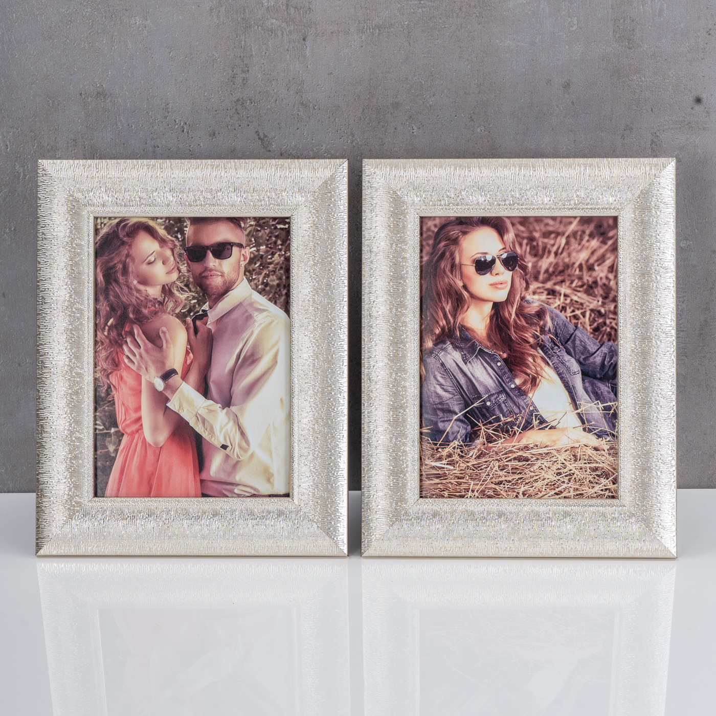 Bilderrahmen Set 13x18cm Fotorahmen Silber Einzelrahmen Portraitrahmen Glas