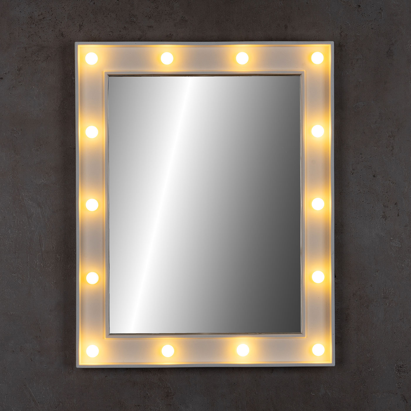 Wandspiegel LED Spiegel Weiß 39x49cm Wanddeko Schminkspiegel Mit Beleuchtung