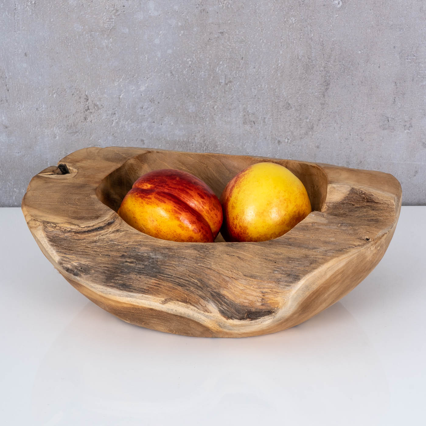Teakholz Schale 25cm Teak Massiv Holz Obstschale Schüssel  Holzschale Dekoschale