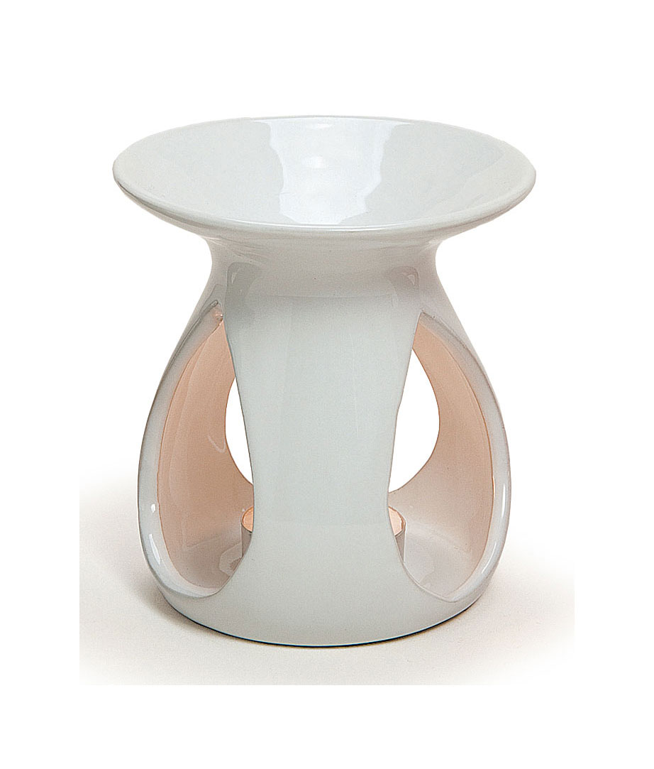 Duftlampe weiß - 11x10cm Keramik Öllampe Aromalampe Aromaspender