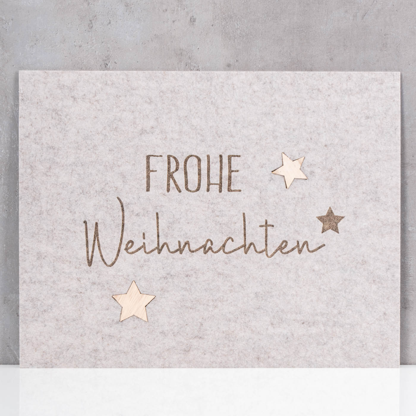 2er Set Platzset Frohe Weihnachten Filz Grau Beige Tischset XMAS Tischdeko Deko