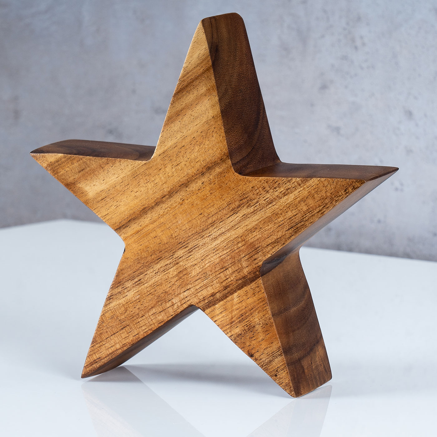 Stern Holzstern Akazie 19cm Akazienholz Braun Natur Deko Tischdeko Holzdeko